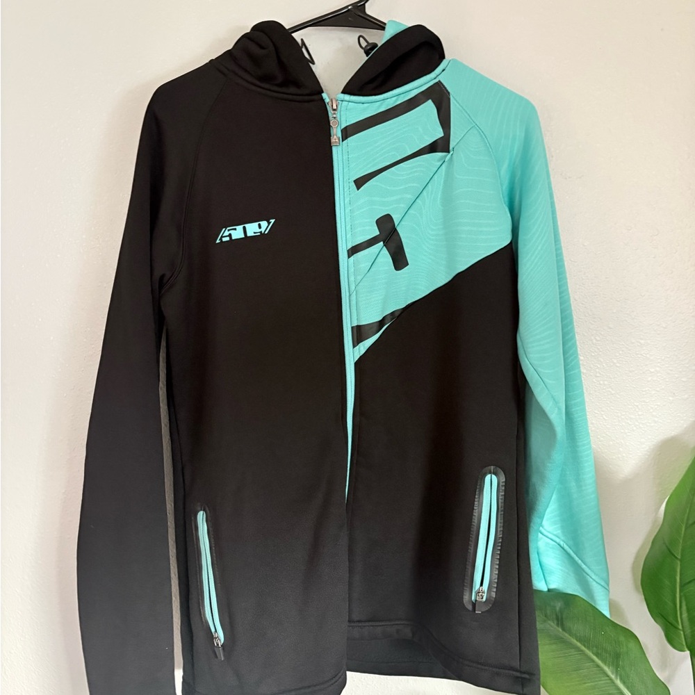 509 powersports Teal and Black Outdoor Jacket - Hooded Shell